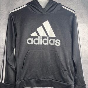 Adidas Kids youth Charcoal Hoodie with White Logo, Medium 10/12 great condition